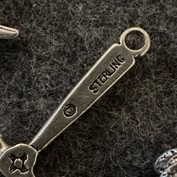 925 Sterling Silver Charm Set. Jewelry making. Heart Ballet Shoe 3D House Flag. - Picture 6 of 13